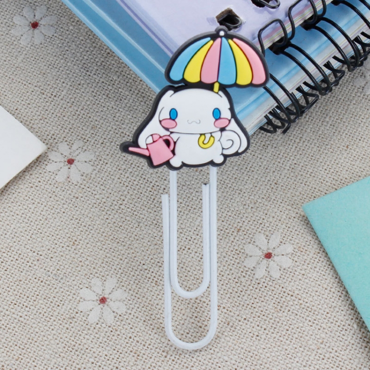 Cinnamoroll  U-shaped PVC soft rubber bookmark metal clip stationery colored paper clip price for 20 pcs