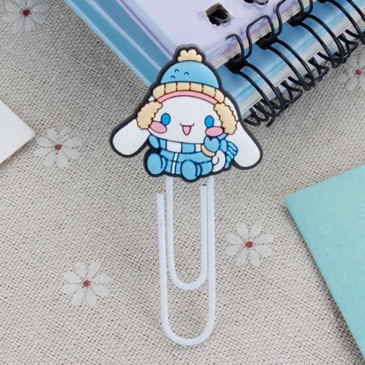 Cinnamoroll  U-shaped PVC soft rubber bookmark metal clip stationery colored paper clip price for 20 pcs