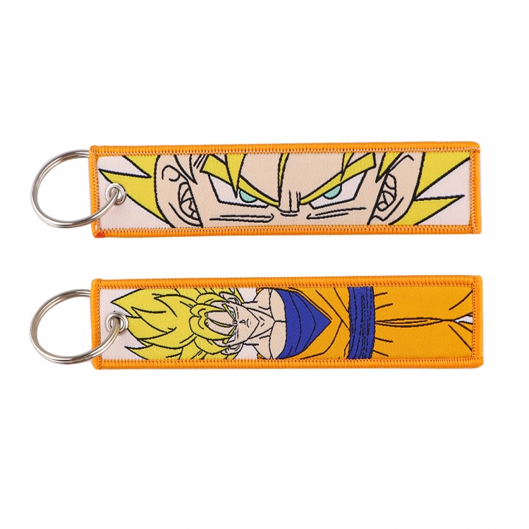 DRAGON BALL Double sided color woven label keychain with thickened hanging rope 13x3cm 10G price for 5 pcs