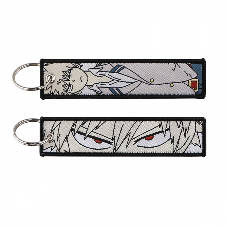 My Hero Academia Double sided color woven label keychain with thickened hanging rope 13x3cm 10G price for 5 pcs