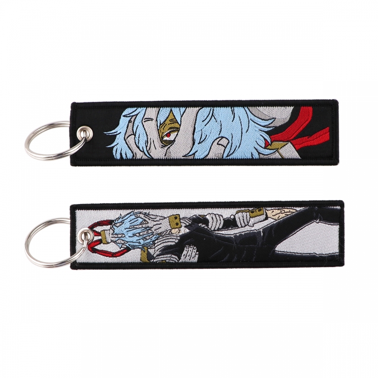 My Hero Academia Double sided color woven label keychain with thickened hanging rope 13x3cm 10G price for 5 pcs