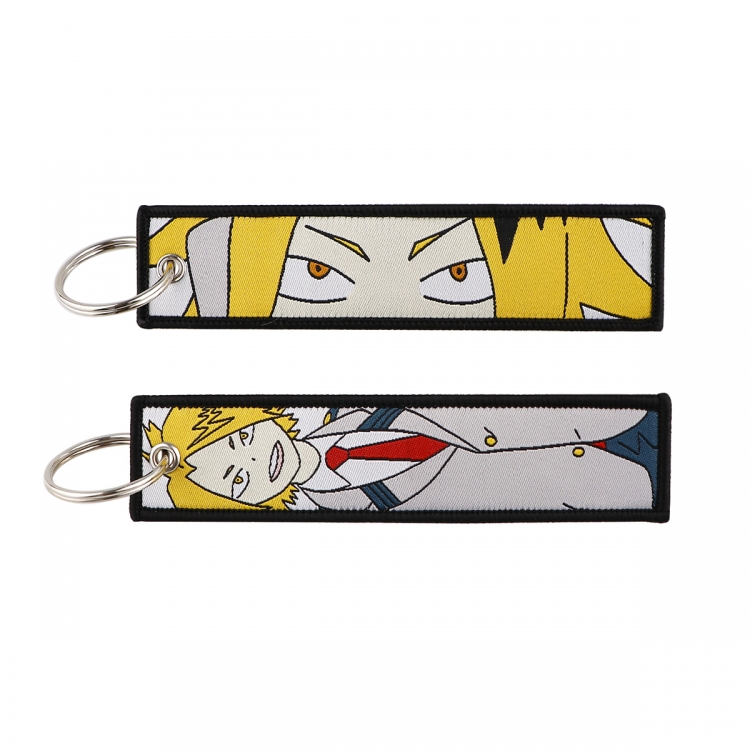 My Hero Academia Double sided color woven label keychain with thickened hanging rope 13x3cm 10G price for 5 pcs
