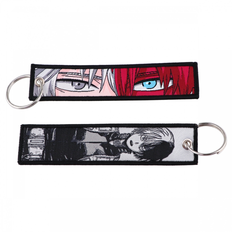 My Hero Academia Double sided color woven label keychain with thickened hanging rope 13x3cm 10G price for 5 pcs