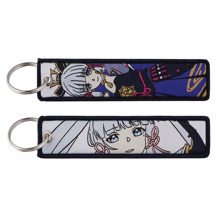 Genshin Impact Double sided color woven label keychain with thickened hanging rope 13x3cm 10G price for 5 pcs