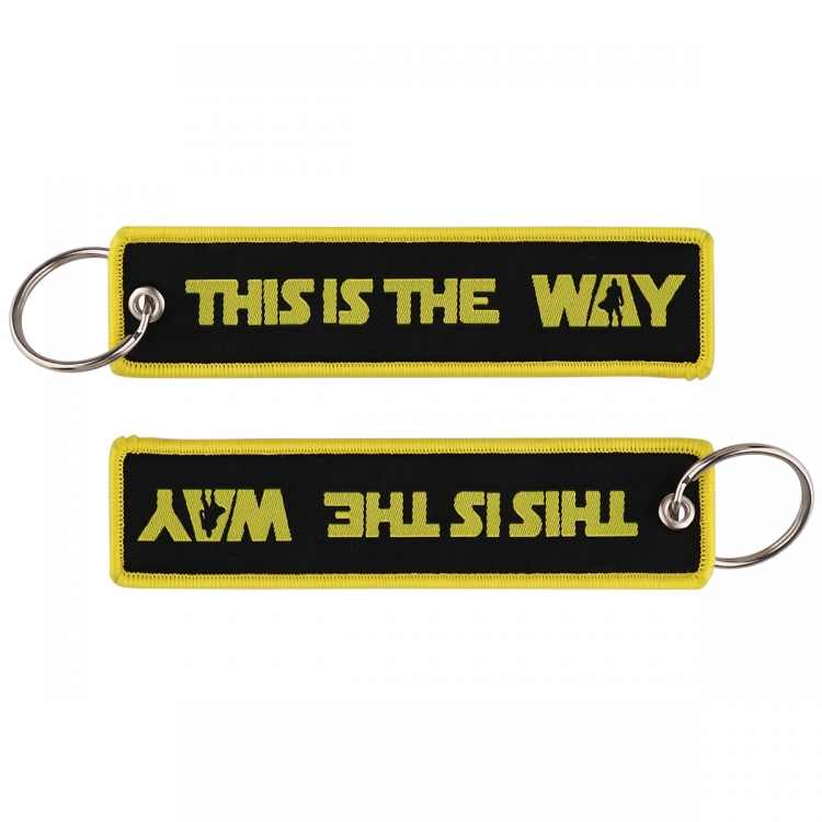 letter Double sided color woven label keychain with thickened hanging rope 13x3cm 10G price for 5 pcs