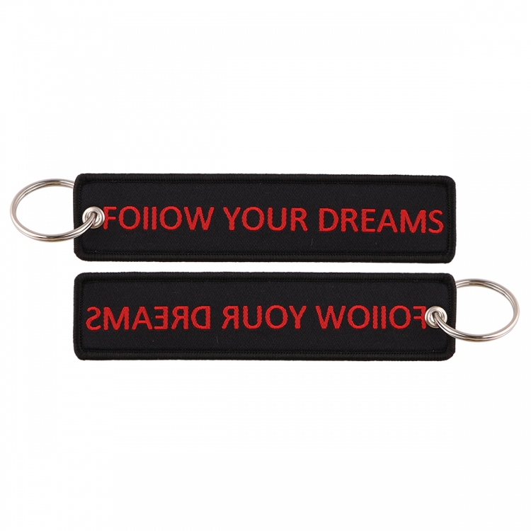 letter Double sided color woven label keychain with thickened hanging rope 13x3cm 10G price for 5 pcs