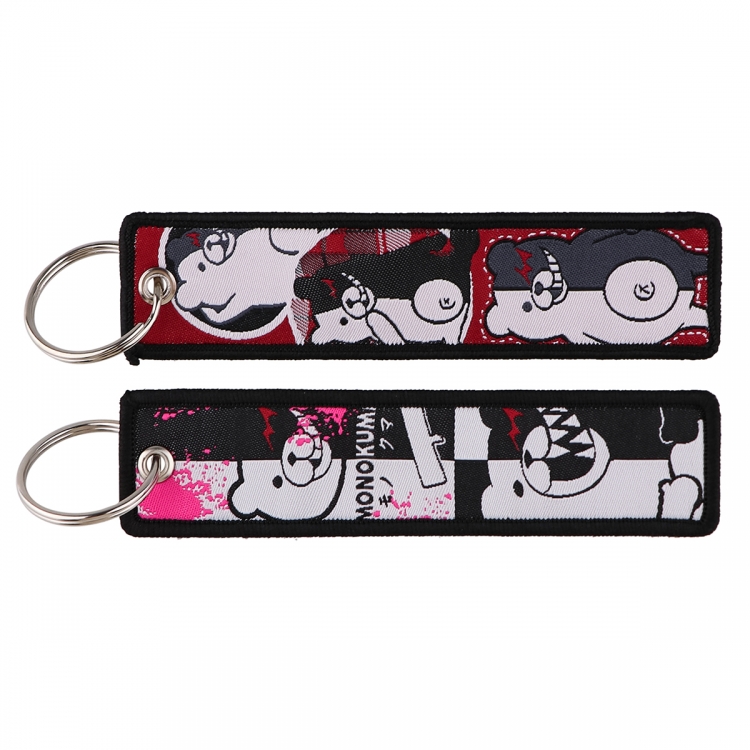 High School D×D Double sided color woven label keychain with thickened hanging rope 13x3cm 10G price for 5 pcs