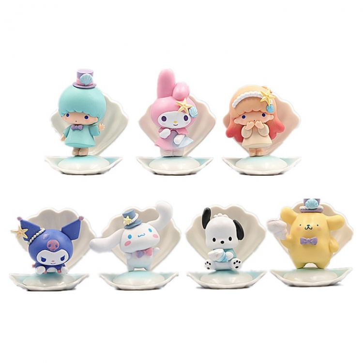 Cinnamoroll Bagged Figure Decoration Model 7-8cm  a set of 7