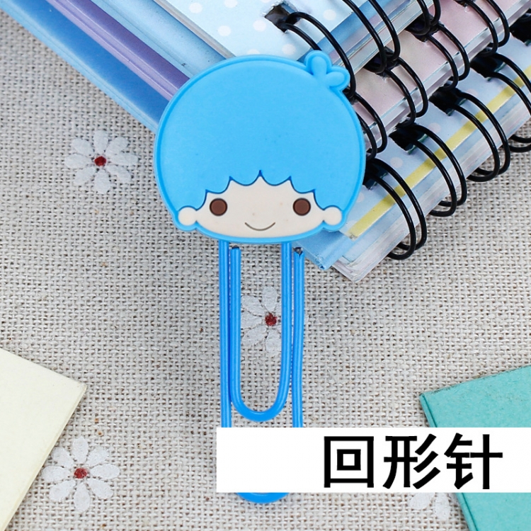 Gemini Boy U-shaped PVC soft rubber bookmark metal clip stationery colored paper clip price for 20 pcs