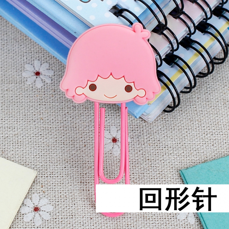 Gemini Girl U-shaped PVC soft rubber bookmark metal clip stationery colored paper clip price for 20 pcs