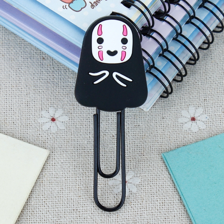 Spirited Away U-shaped PVC soft rubber bookmark metal clip stationery colored paper clip price for 20 pcs