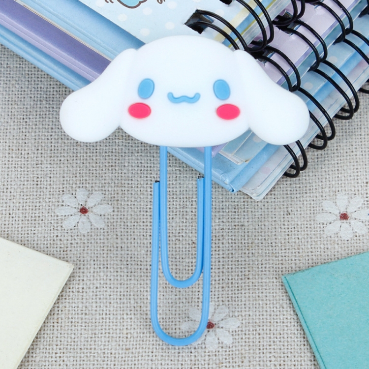 Cinnamoroll U-shaped PVC soft rubber bookmark metal clip stationery colored paper clip price for 20 pcs