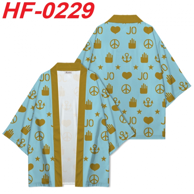 JoJos Bizarre Adventure Anime digital printed French velvet kimono top from S to 4XL HF-0229