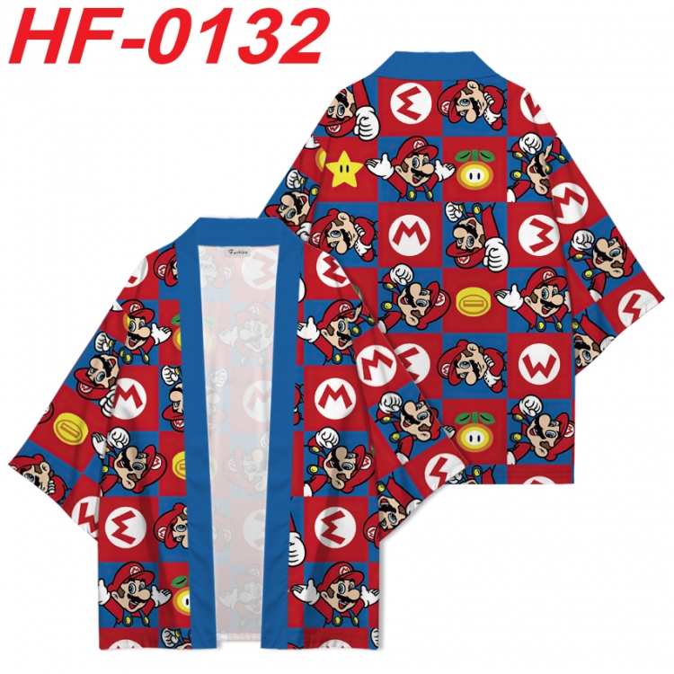 Super Mario Anime digital printed French velvet kimono top from S to 4XL HF-0132
