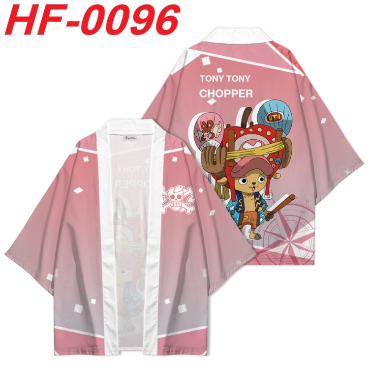 One Piece Anime digital printed French velvet kimono top from S to 4XL HF-0096