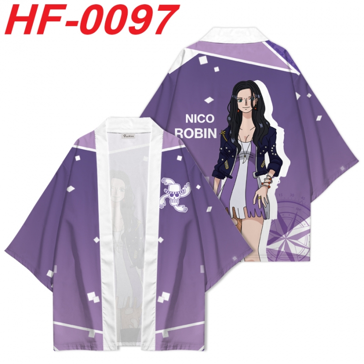 One Piece Anime digital printed French velvet kimono top from S to 4XL  HF-0097