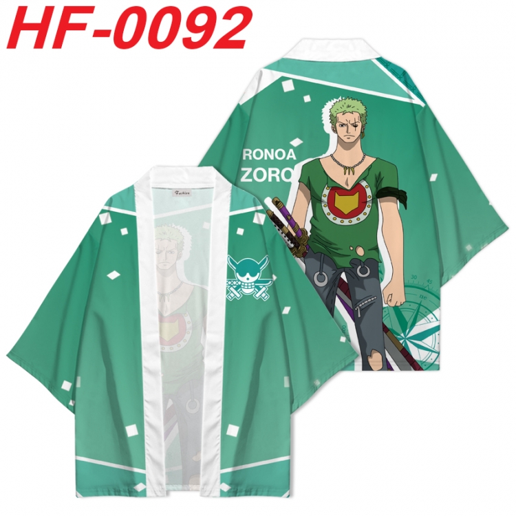 One Piece Anime digital printed French velvet kimono top from S to 4XL  HF-0092