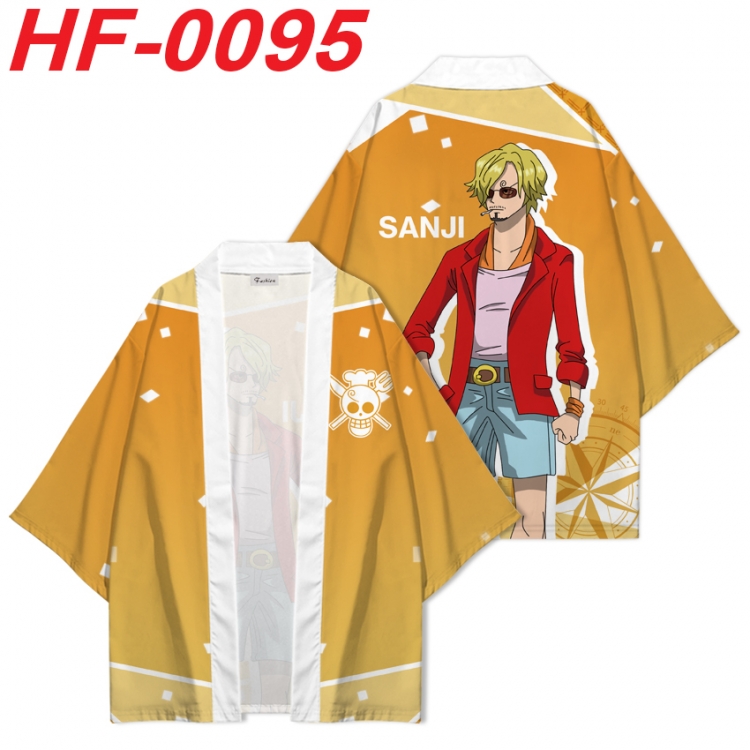 One Piece Anime digital printed French velvet kimono top from S to 4XL  HF-0095