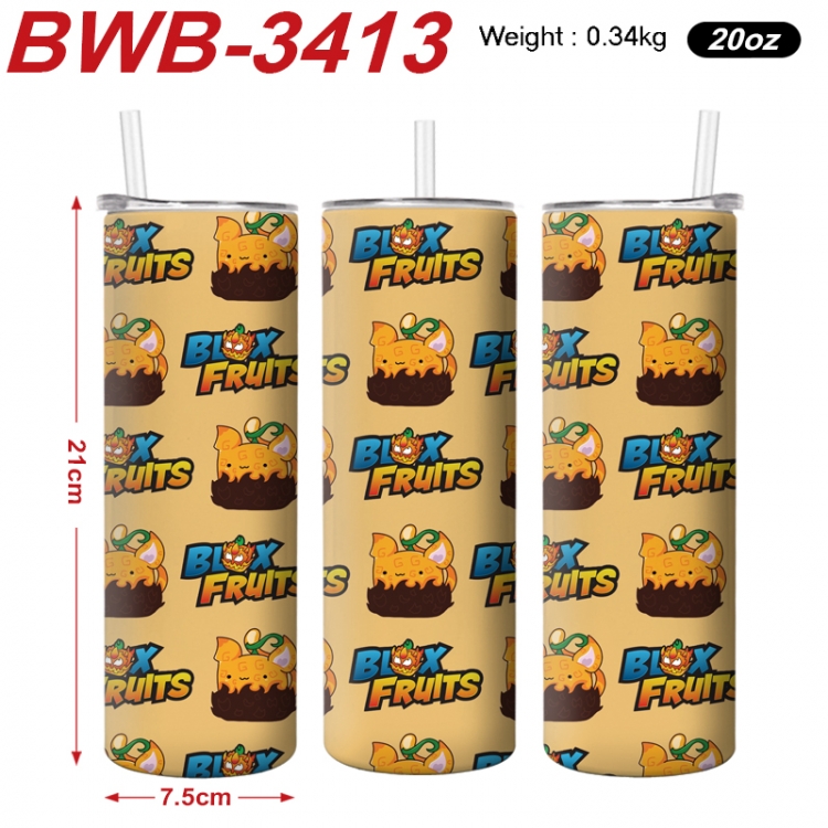 Blox Fruits Anime printing insulation cup straw cup 21X7.5CM BWB-3413