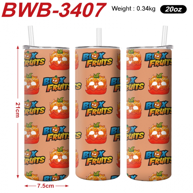 Blox Fruits Anime printing insulation cup straw cup 21X7.5CM  BWB-3407