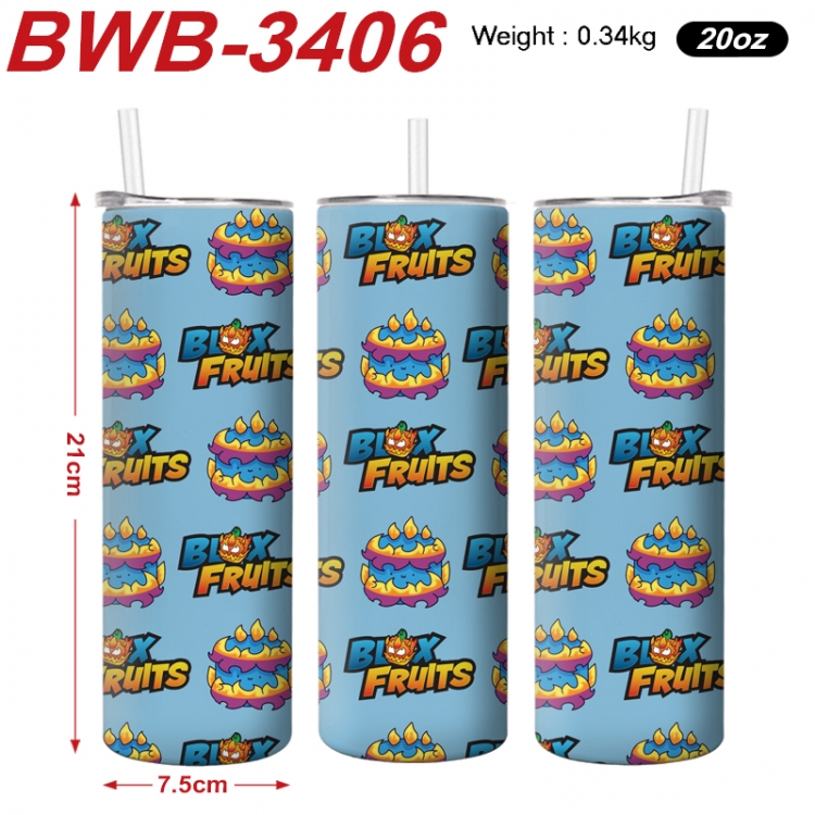Blox Fruits Anime printing insulation cup straw cup 21X7.5CM  BWB-3406