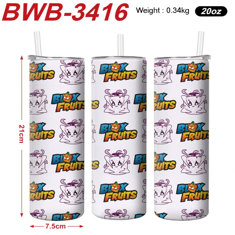 Blox Fruits Anime printing insulation cup straw cup 21X7.5CM BWB-3416