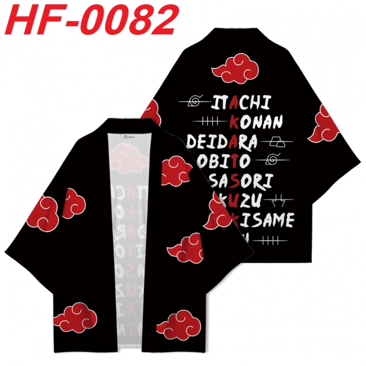 Naruto Anime digital printed French velvet kimono top from S to 4XL HF-0082