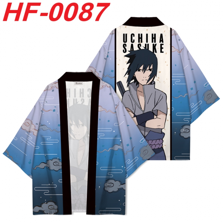 Naruto Anime digital printed French velvet kimono top from S to 4XL HF-0087