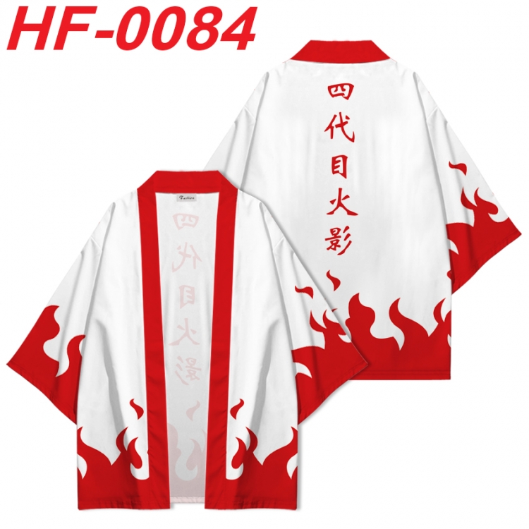 Naruto Anime digital printed French velvet kimono top from S to 4XL HF-0084