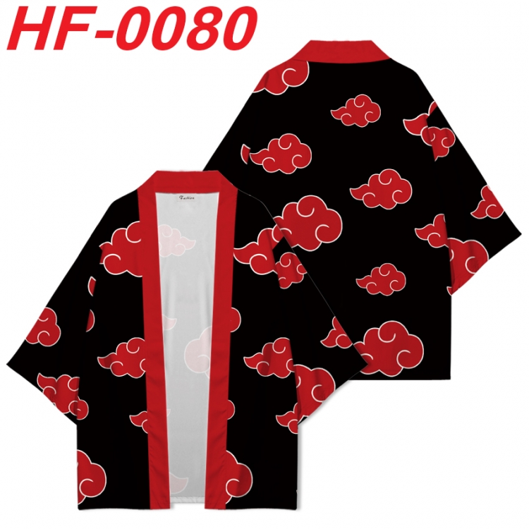 Naruto Anime digital printed French velvet kimono top from S to 4XL HF-0080