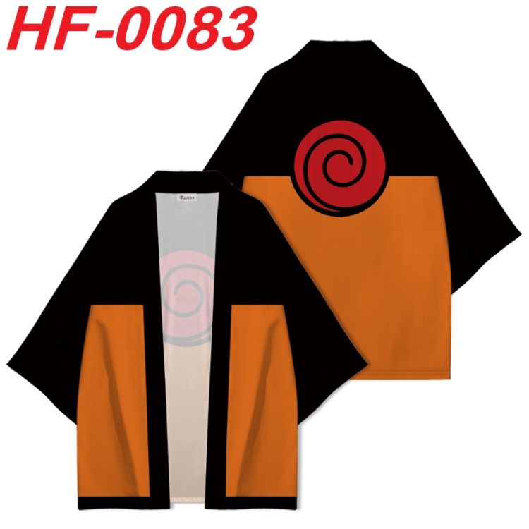 Naruto Anime digital printed French velvet kimono top from S to 4XL HF-0083