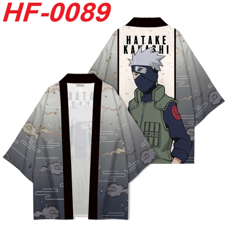 Naruto Anime digital printed French velvet kimono top from S to 4XL  HF-0089