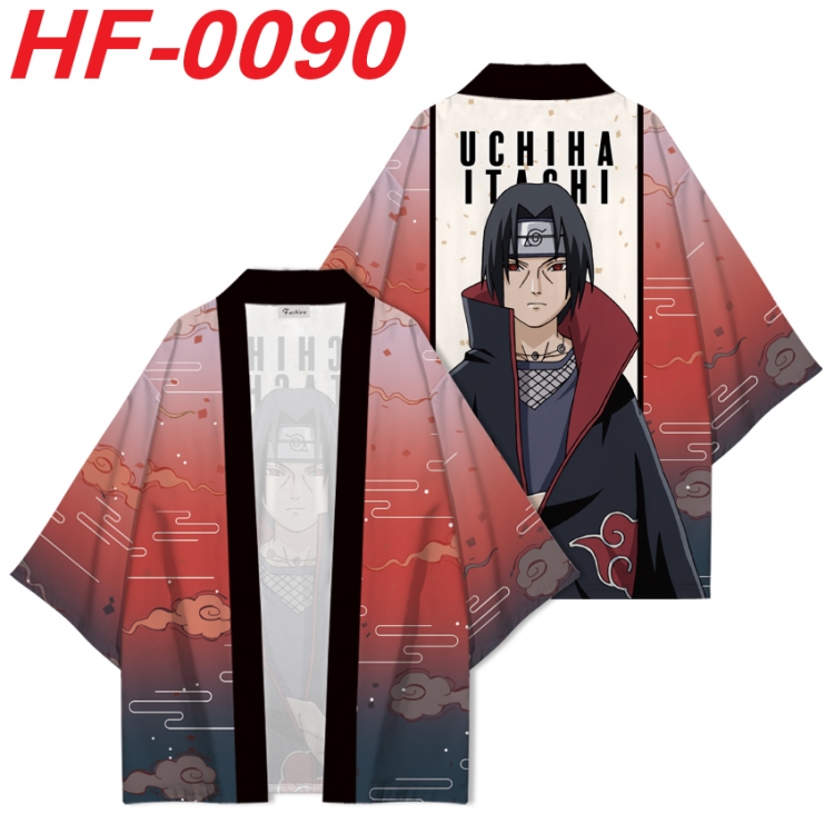 Naruto Anime digital printed French velvet kimono top from S to 4XL  HF-0090