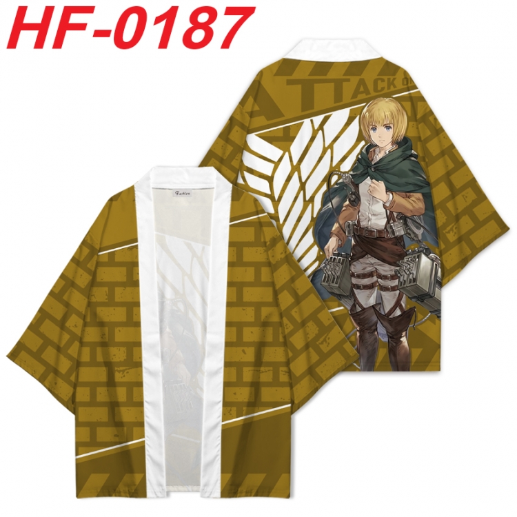 Shingeki no Kyojin Anime digital printed French velvet kimono top from S to 4XL HF-0187