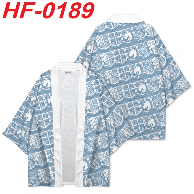 Shingeki no Kyojin Anime digital printed French velvet kimono top from S to 4XL HF-0189