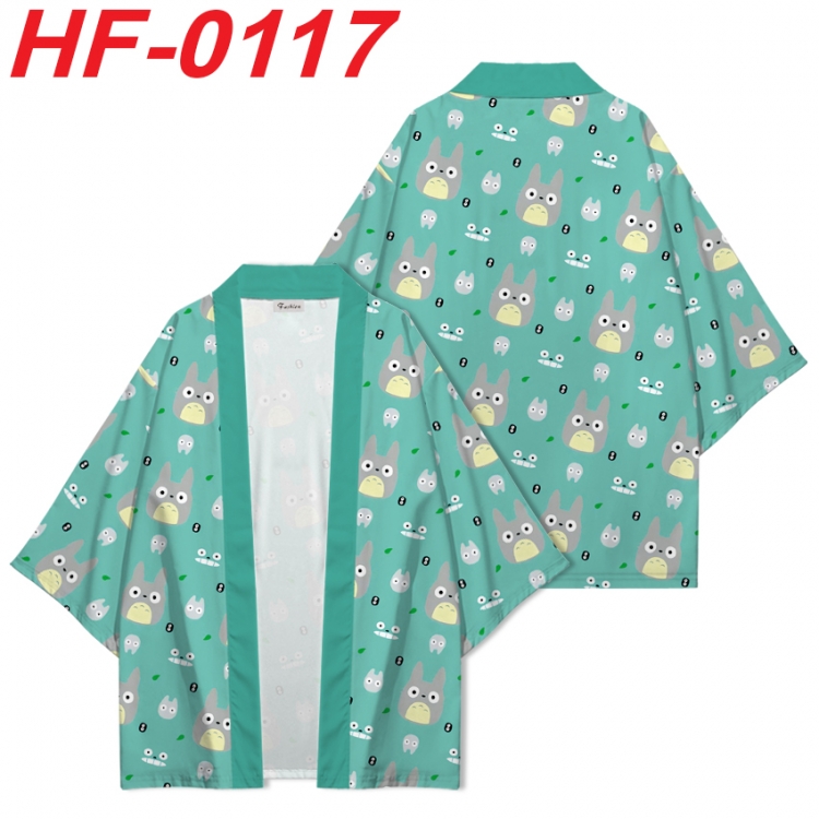 TOTORO Anime digital printed French velvet kimono top from S to 4XL HF-0117