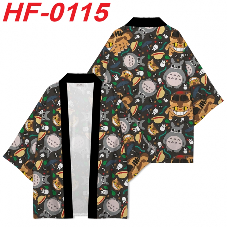 TOTORO Anime digital printed French velvet kimono top from S to 4XL HF-0115