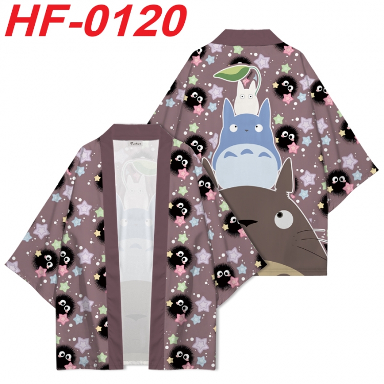 TOTORO Anime digital printed French velvet kimono top from S to 4XL  HF-0120