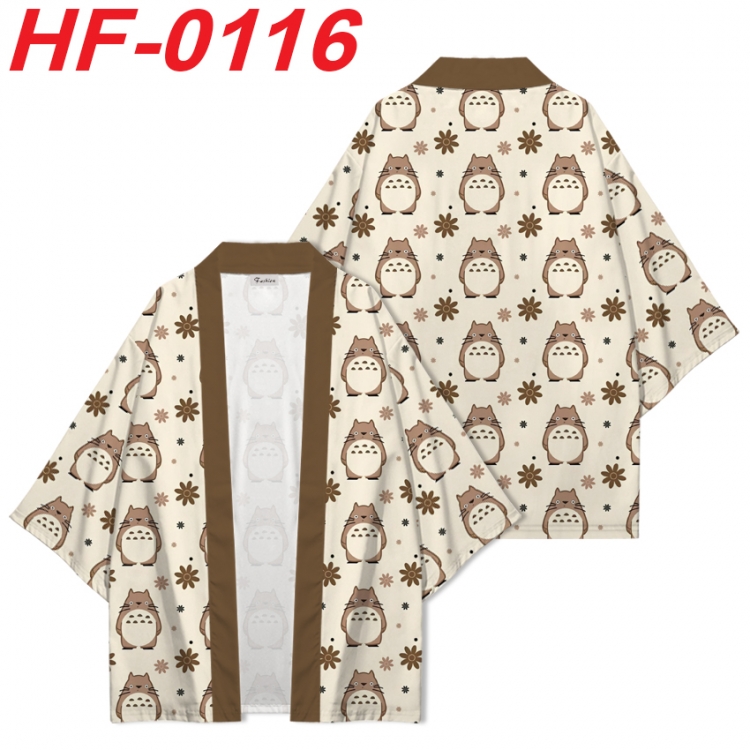 TOTORO Anime digital printed French velvet kimono top from S to 4XL HF-0116