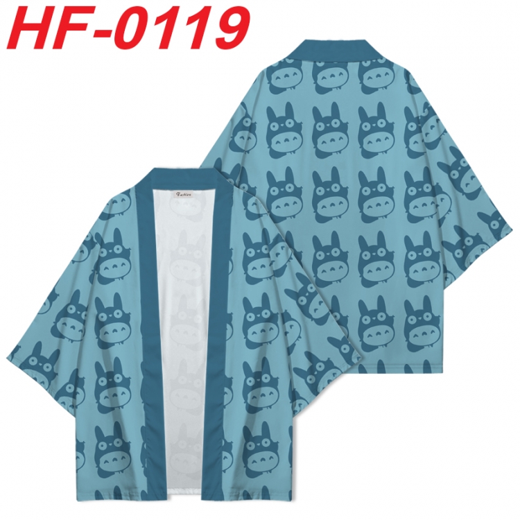 TOTORO Anime digital printed French velvet kimono top from S to 4XL HF-0119