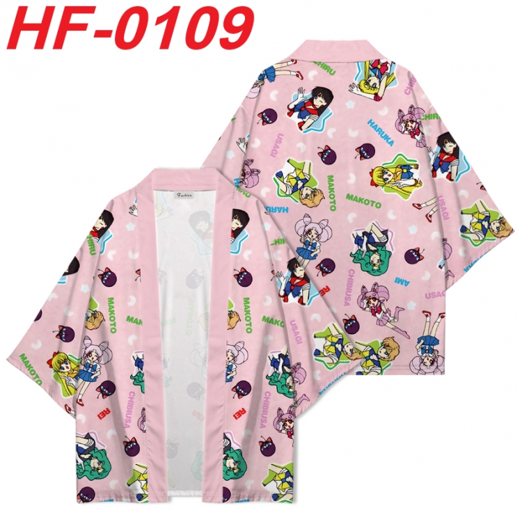 sailormoon Anime digital printed French velvet kimono top from S to 4XL  HF-0109