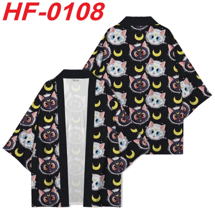 sailormoon Anime digital printed French velvet kimono top from S to 4XL  HF-0108
