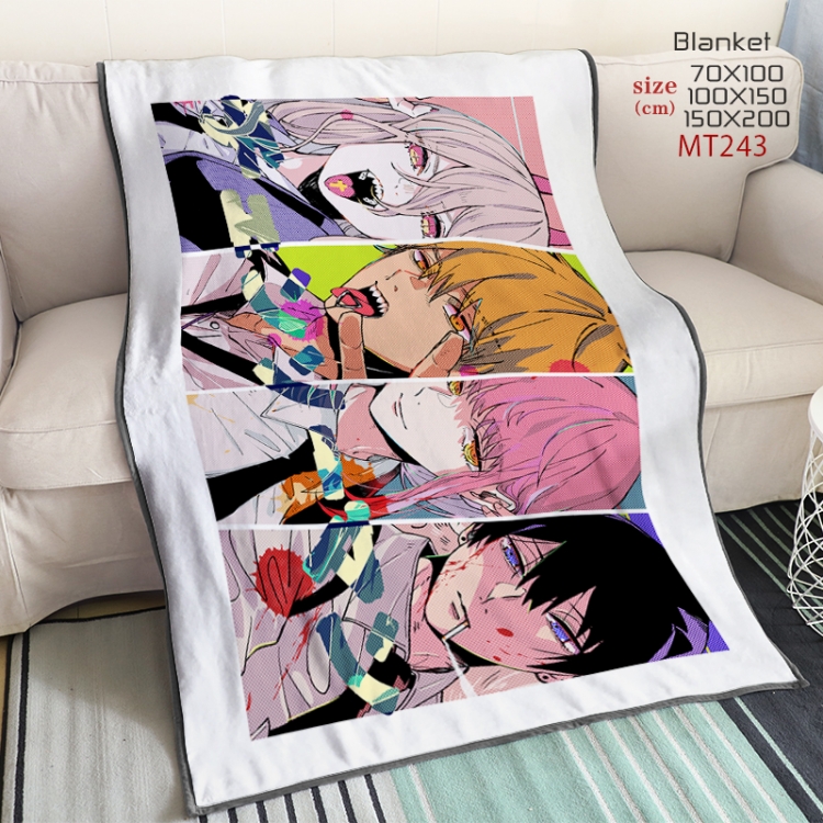 Chainsawman Anime oversized mink flannel blanket 150X200CM customizable