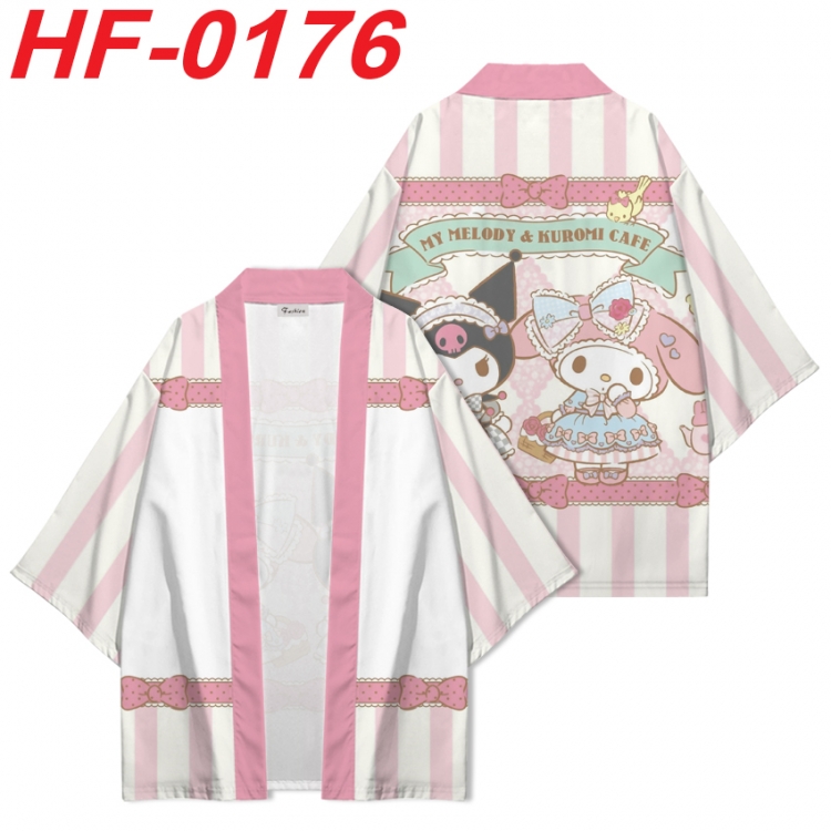 sanrio Anime digital printed French velvet kimono top from S to 4XL HF-0176