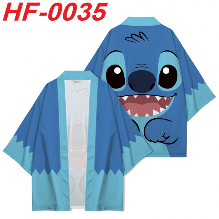 Lilo & Stitch Anime digital printed French velvet kimono top from S to 4XL