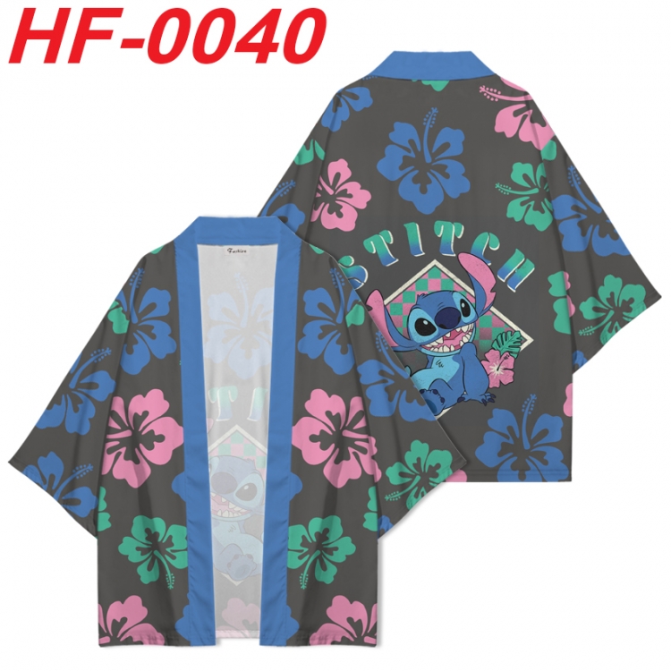 Lilo & Stitch Anime digital printed French velvet kimono top from S to 4XL