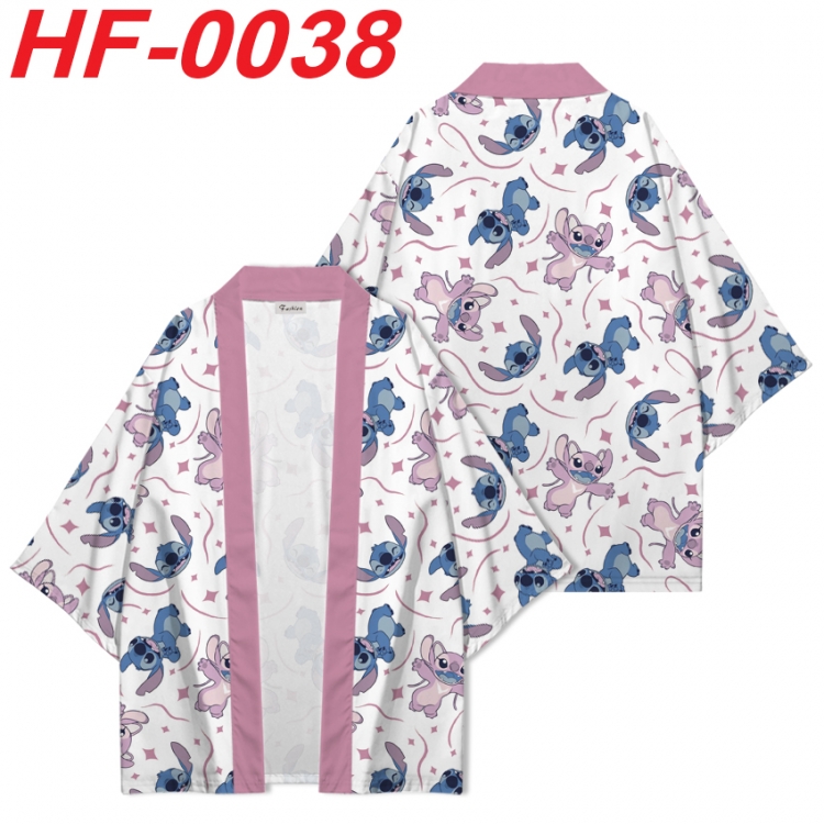 Lilo & Stitch Anime digital printed French velvet kimono top from S to 4XL