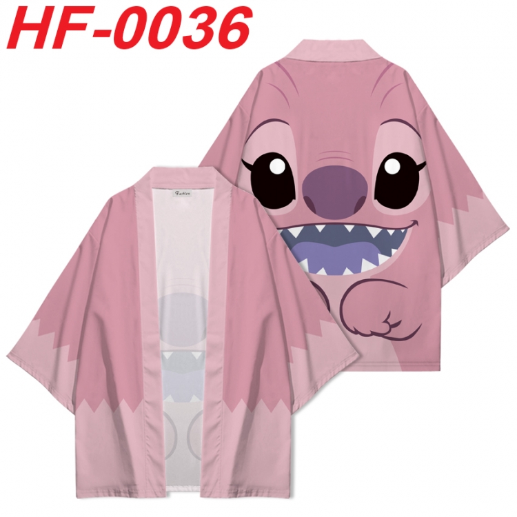 Lilo & Stitch Anime digital printed French velvet kimono top from S to 4XL