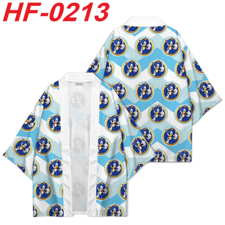 Sonic The Hedgehog Anime digital printed French velvet kimono top from S to 4XL  HF-0213