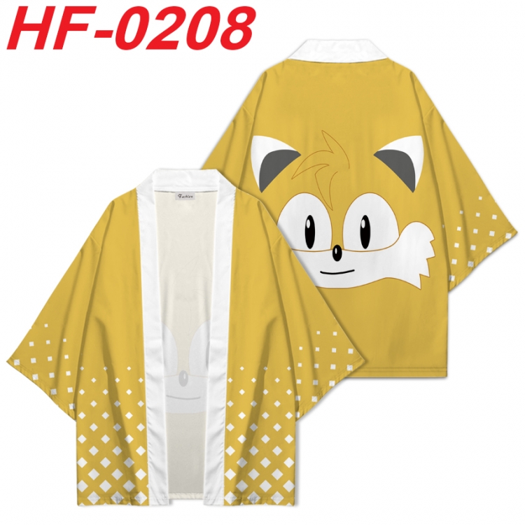 Sonic The Hedgehog Anime digital printed French velvet kimono top from S to 4XL  HF-0208